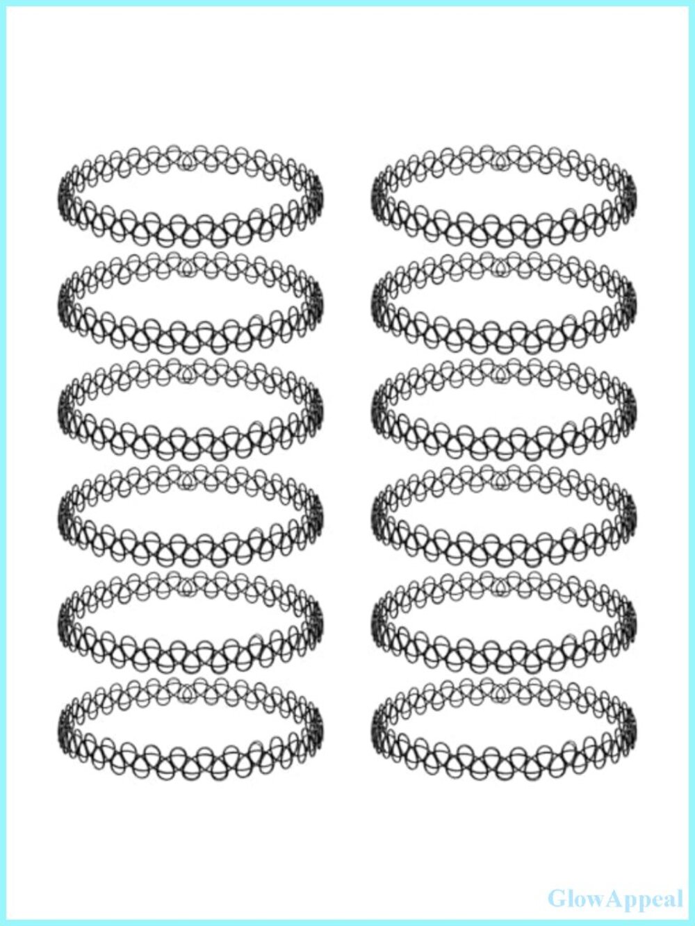 12PC Stretchy Tattoo Choker Necklace Set Vintage Y2K Adjustable Elastic Retro